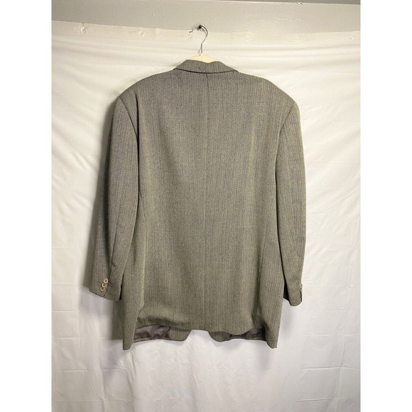 Ermenegildo Zegna Mens Soft Herringbone Wool Sport Blazer Jacket Gray Size 54 - Picture 2 of 7